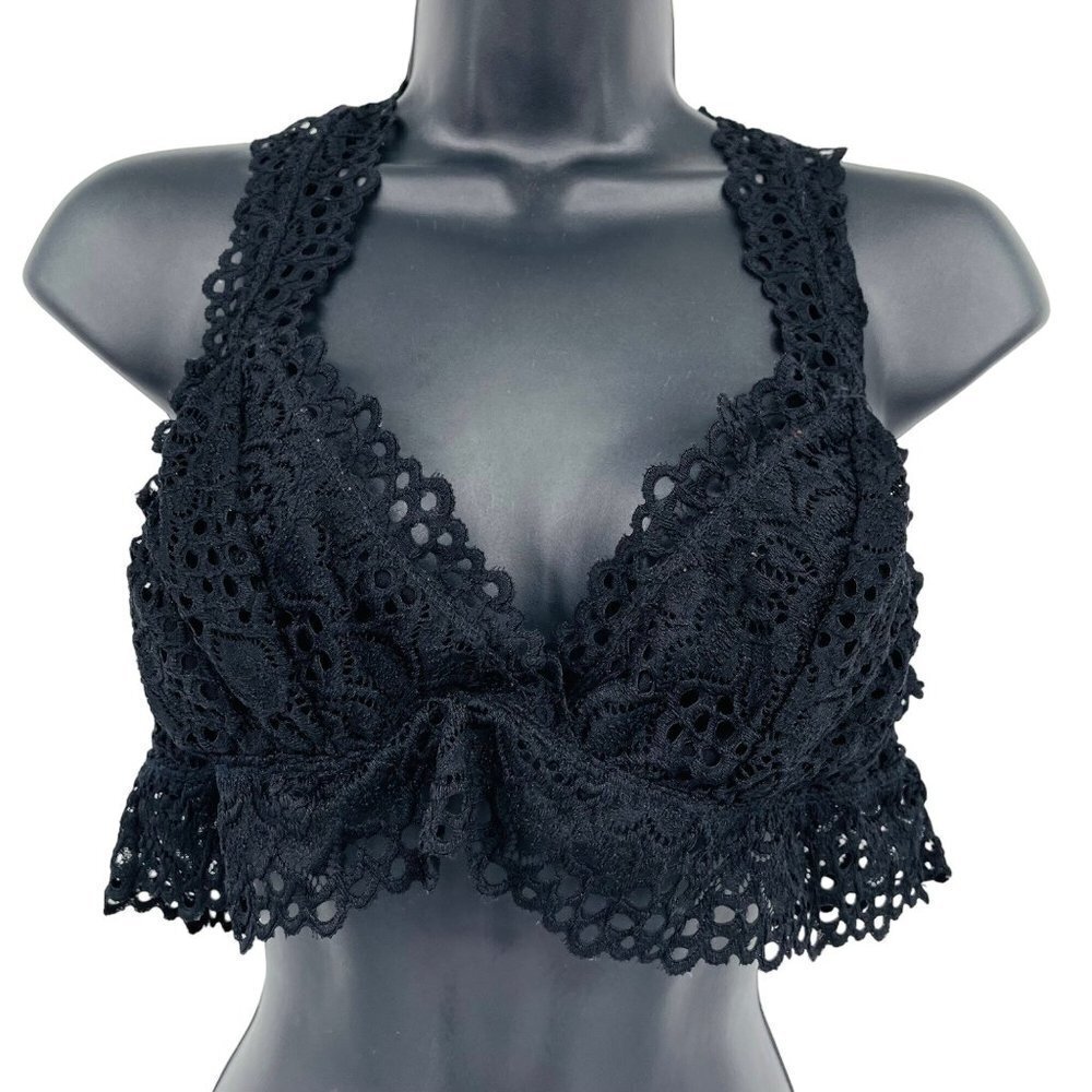 Altar'd State Intimates Women's Black Lace Halter‎ Bralet Size L
